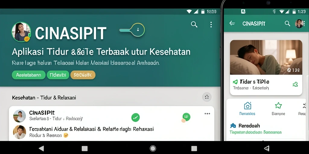 Tampilan antarmuka CINASIPIT yang memudahkan penggunaan aplikasi Tidur & Relaksasi.
