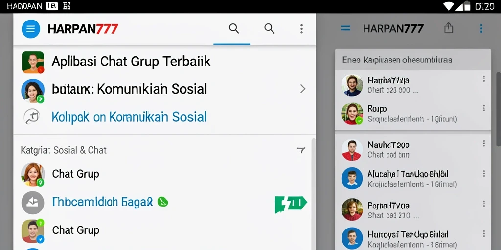 Antarmuka aplikasi Chat Grup HARAPAN777 yang ramah pengguna.
