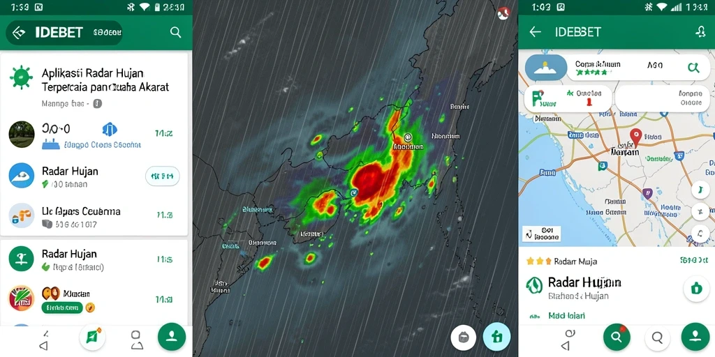 Tampilan antarmuka pengguna aplikasi Radar Hujan IDEBET.