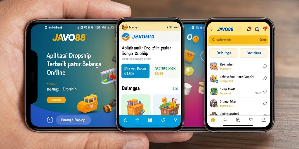 Tampilan antarmuka utama aplikasi <strong>JAVO88</strong> untuk dropshipping yang mudah digunakan.