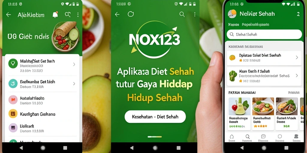Antarmuka pengguna NOX123 yang intuitif untuk Diet Sehat.