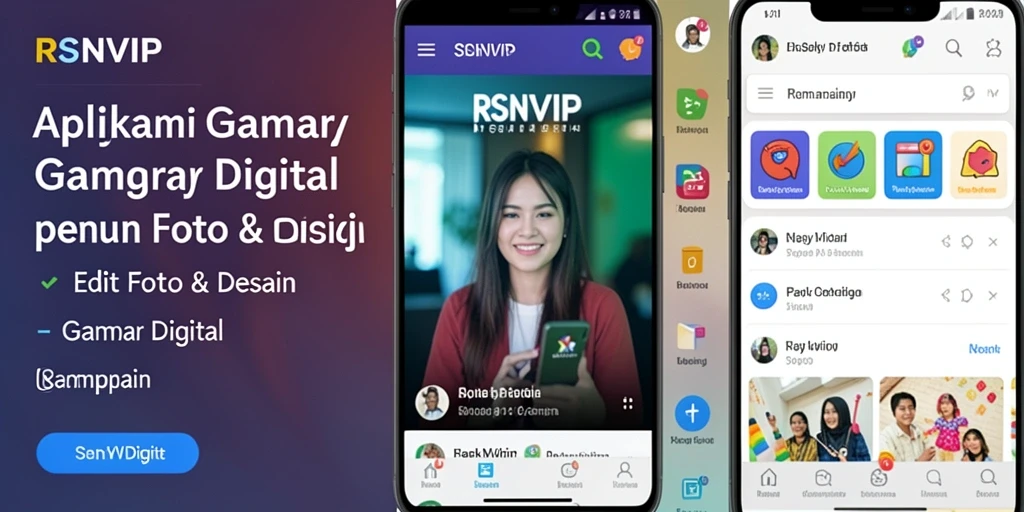 Screenshot antarmuka RSNVIP menampilkan berbagai fitur editing gambar digital.